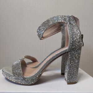 Sparkling Rhinestone Platform Heels Formal
